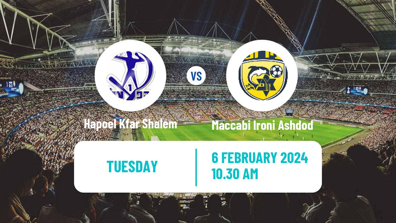 Soccer Israeli Liga Alef South Hapoel Kfar Shalem - Maccabi Ironi Ashdod