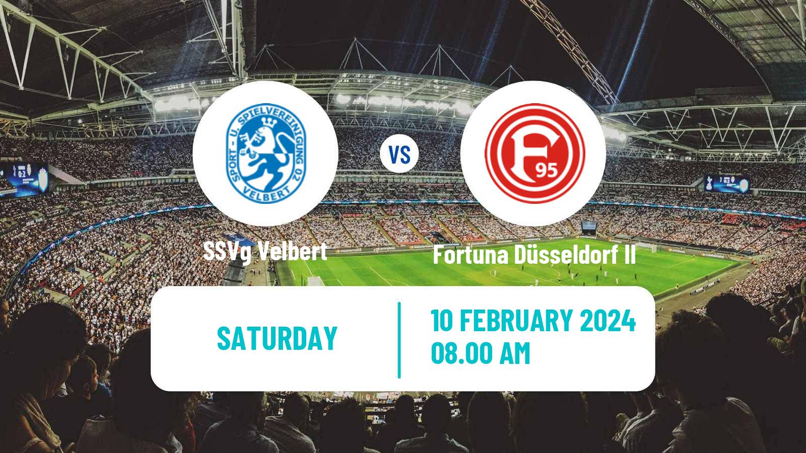 Soccer German Regionalliga West Velbert - Fortuna Düsseldorf II