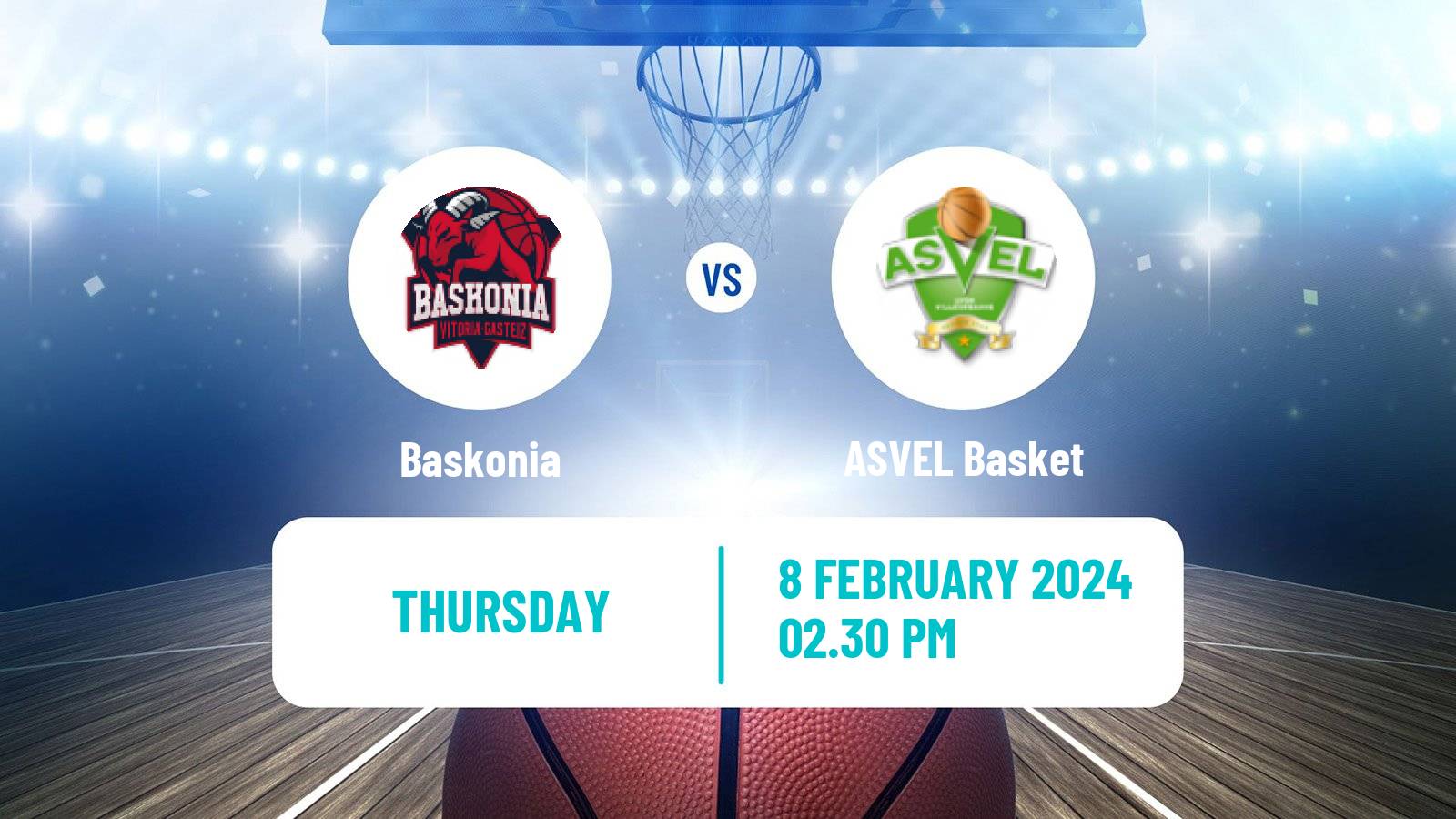Basketball Euroleague Baskonia - ASVEL Basket