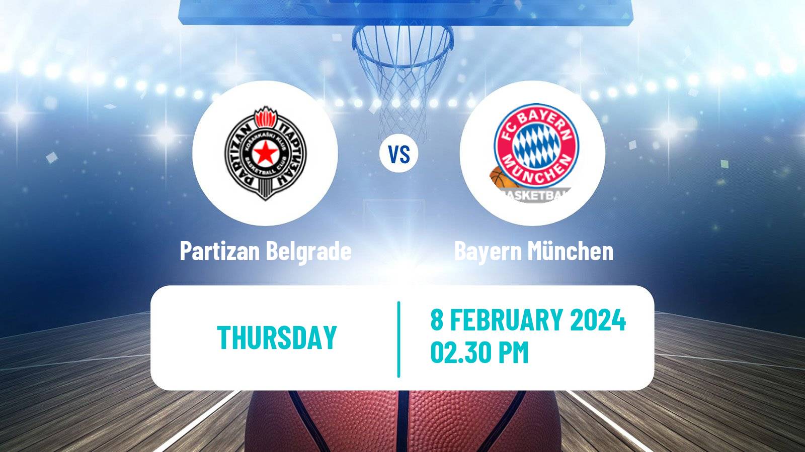 Basketball Euroleague Partizan Belgrade - Bayern München