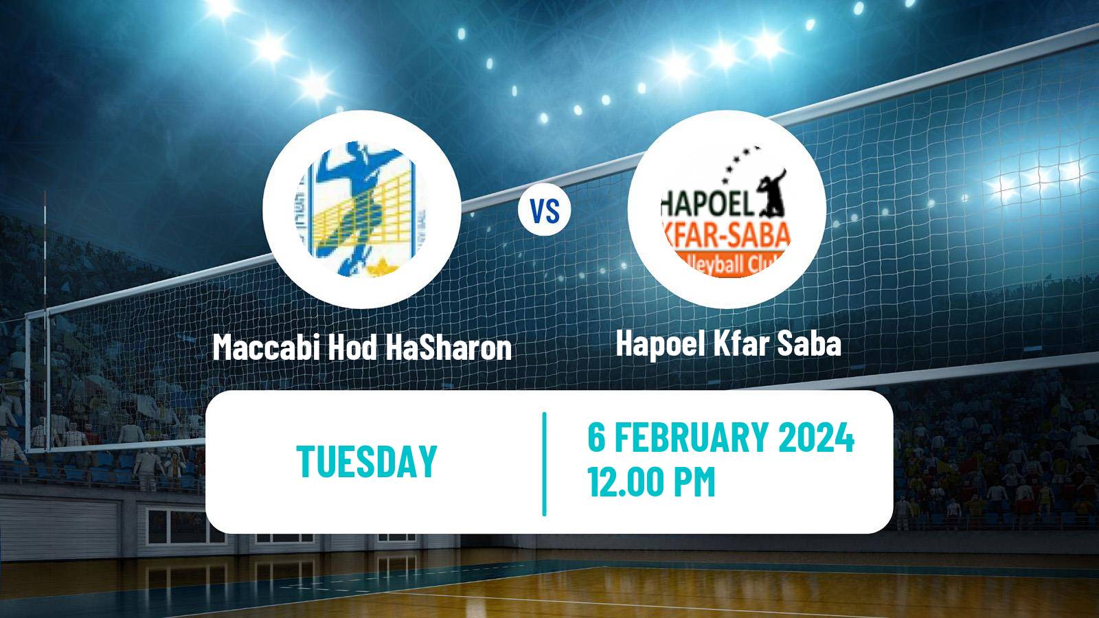Volleyball Israeli Premier League Volleyball Maccabi Hod HaSharon - Hapoel Kfar Saba