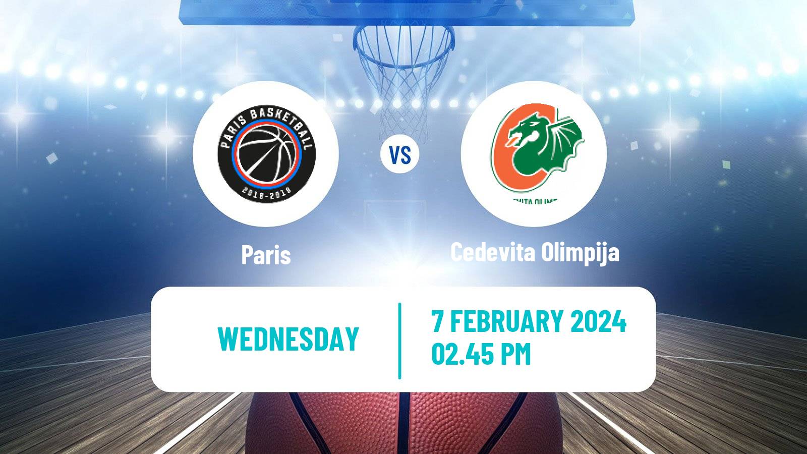 Basketball Eurocup Paris - Cedevita Olimpija