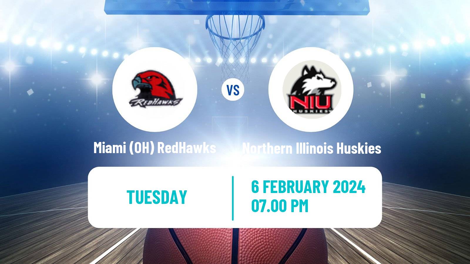 Basketball NCAA College Basketball Miami OH RedHawks - Northern Illinois Huskies