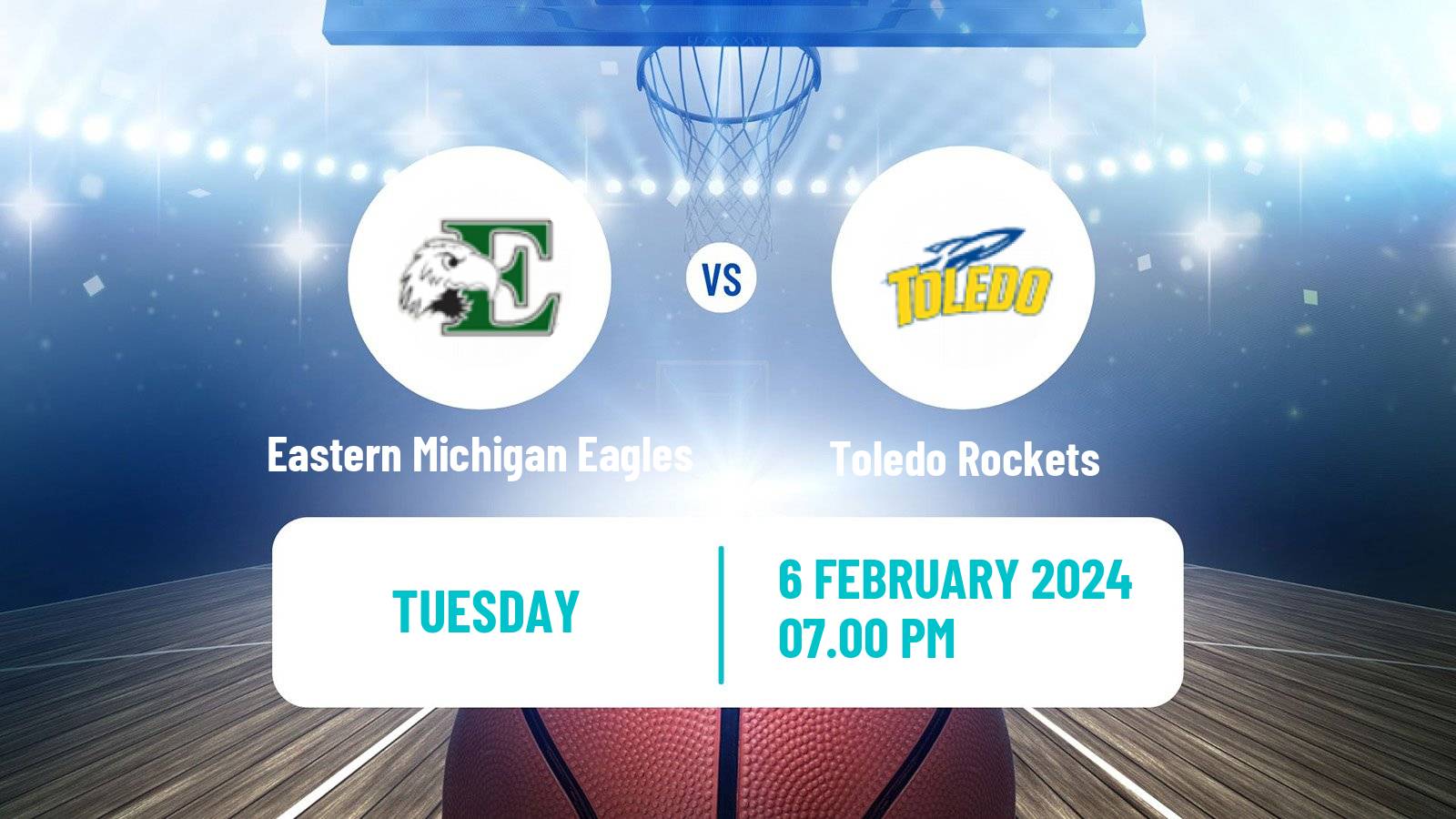 Basketball NCAA College Basketball Eastern Michigan Eagles - Toledo Rockets