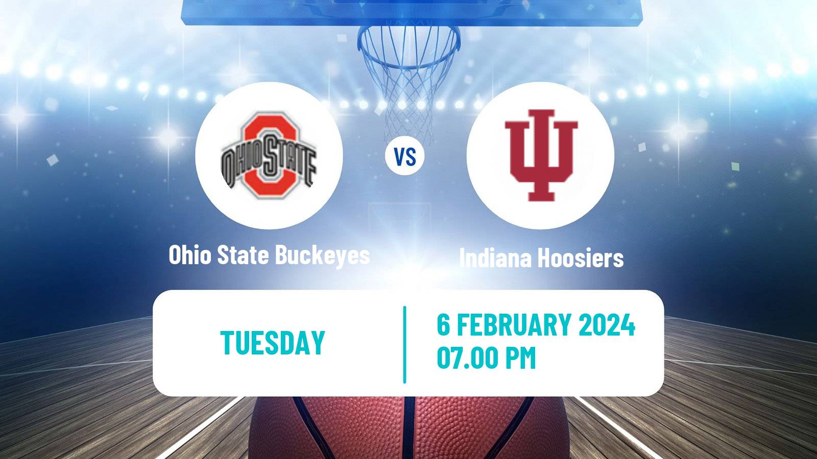 Basketball NCAA College Basketball Ohio State Buckeyes - Indiana Hoosiers