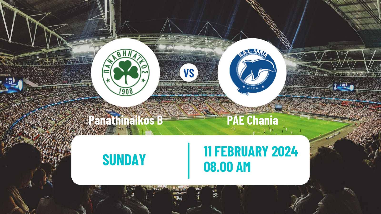 Soccer Greek Super League 2 Panathinaikos B - PAE Chania