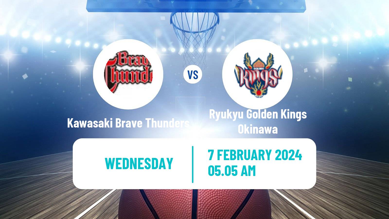 Basketball BJ League Kawasaki Brave Thunders - Ryukyu Golden Kings Okinawa