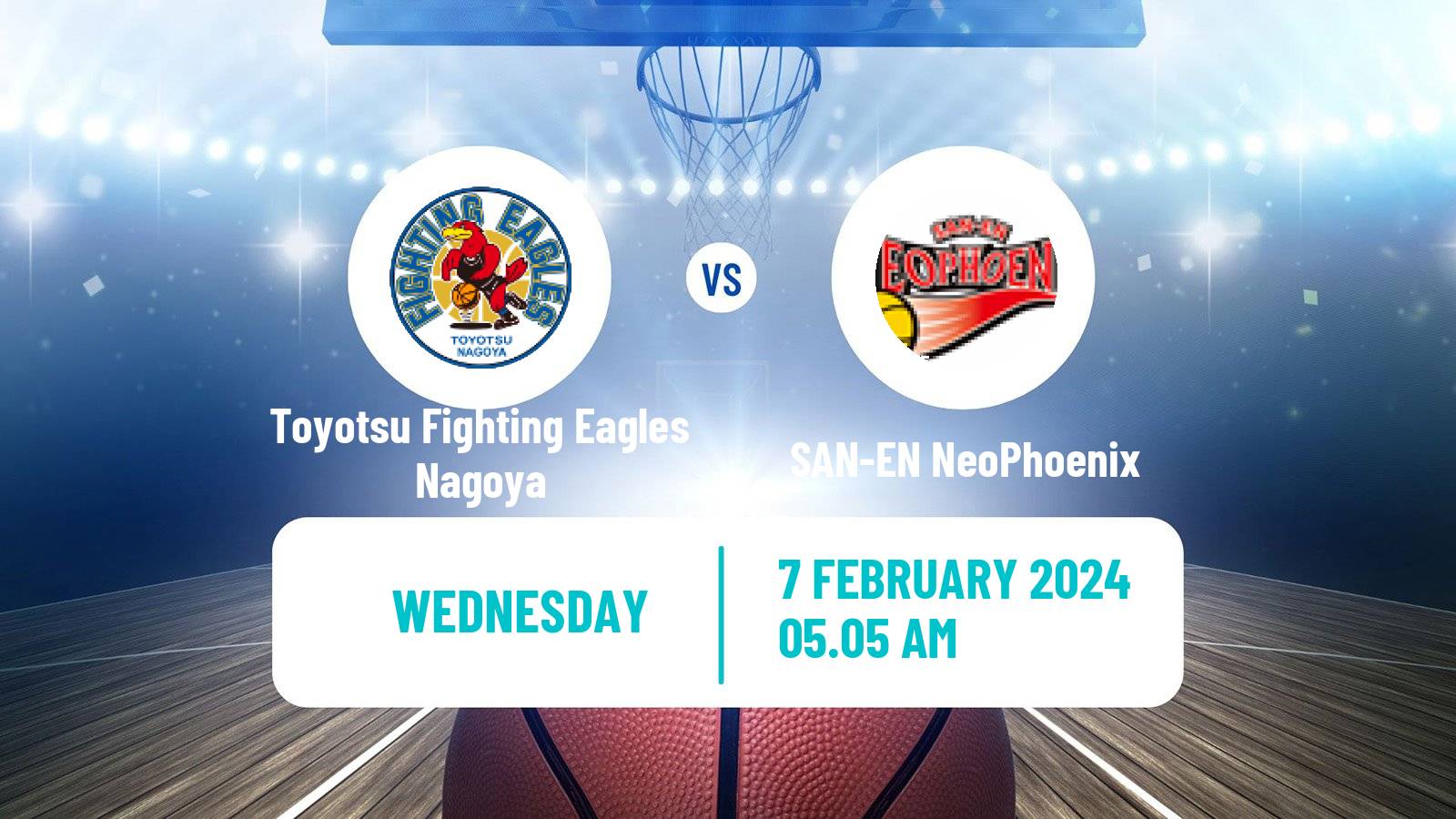 Basketball BJ League Toyotsu Fighting Eagles Nagoya - SAN-EN NeoPhoenix