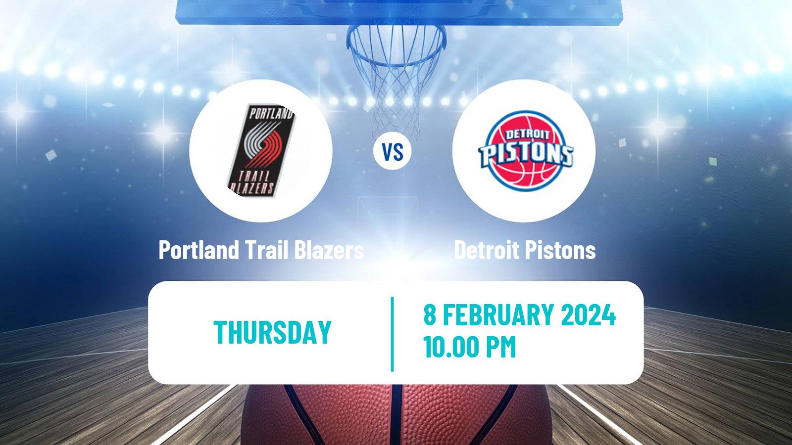 Basketball NBA Portland Trail Blazers - Detroit Pistons
