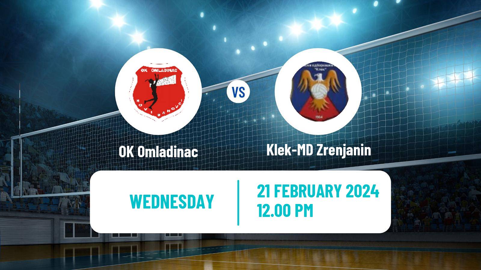 Volleyball Serbian Liga Volleyball Women Omladinac - Klek-MD Zrenjanin