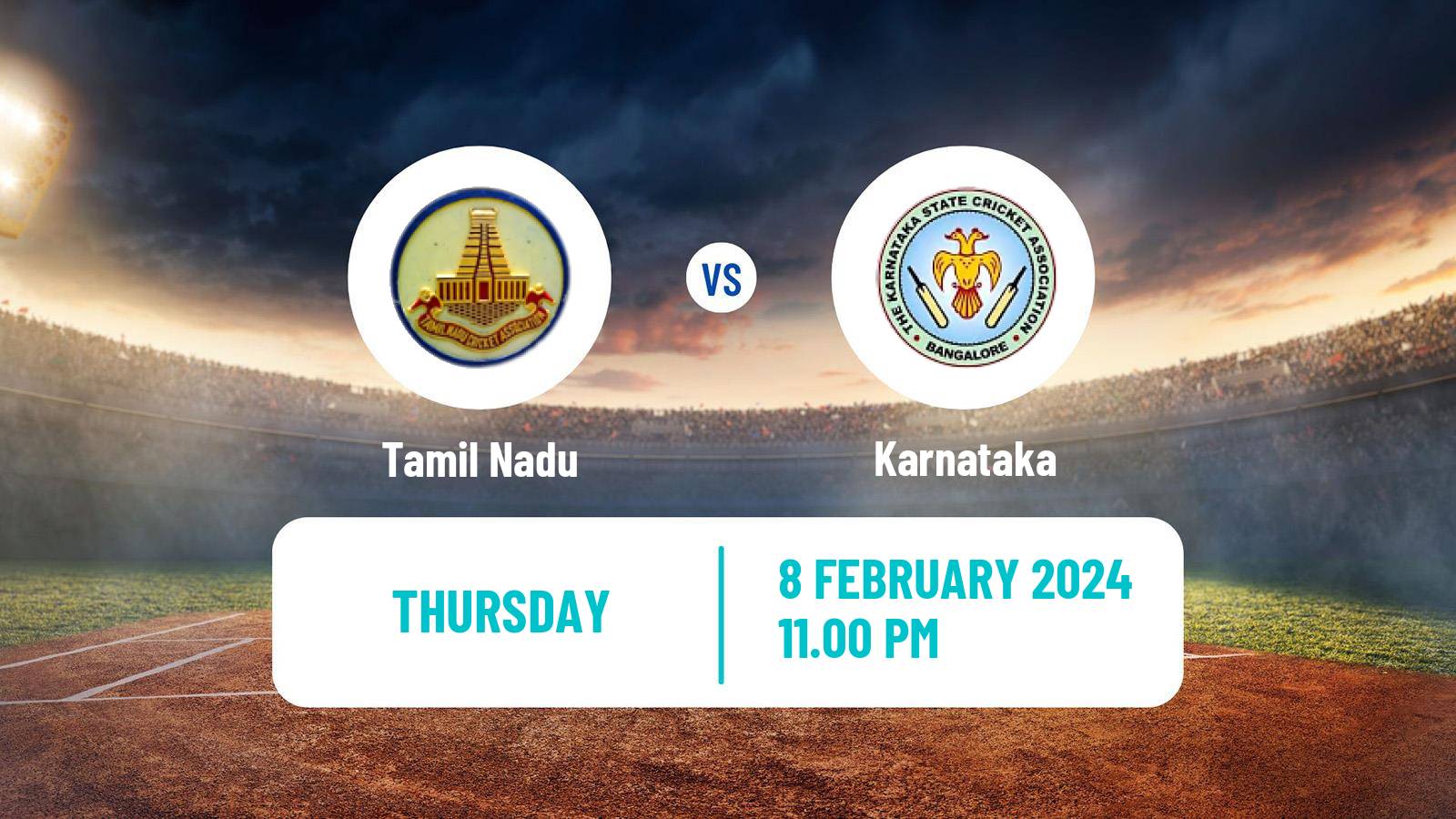 Cricket Ranji Trophy Tamil Nadu - Karnataka