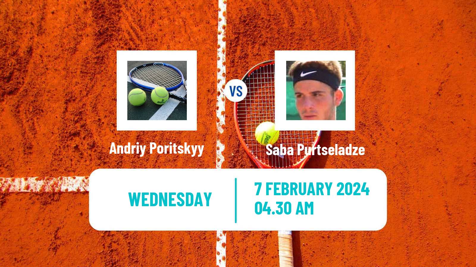 Tennis ITF M15 Sharm Elsheikh 2 Men 2024 Andriy Poritskyy - Saba Purtseladze