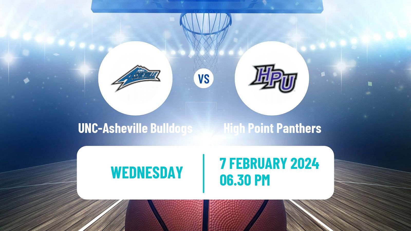 Basketball NCAA College Basketball UNC-Asheville Bulldogs - High Point Panthers
