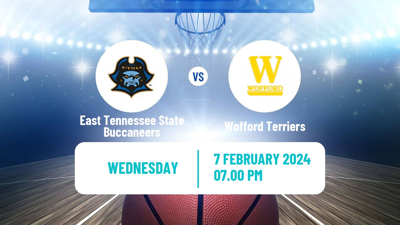 Basketball NCAA College Basketball East Tennessee State Buccaneers - Wofford Terriers