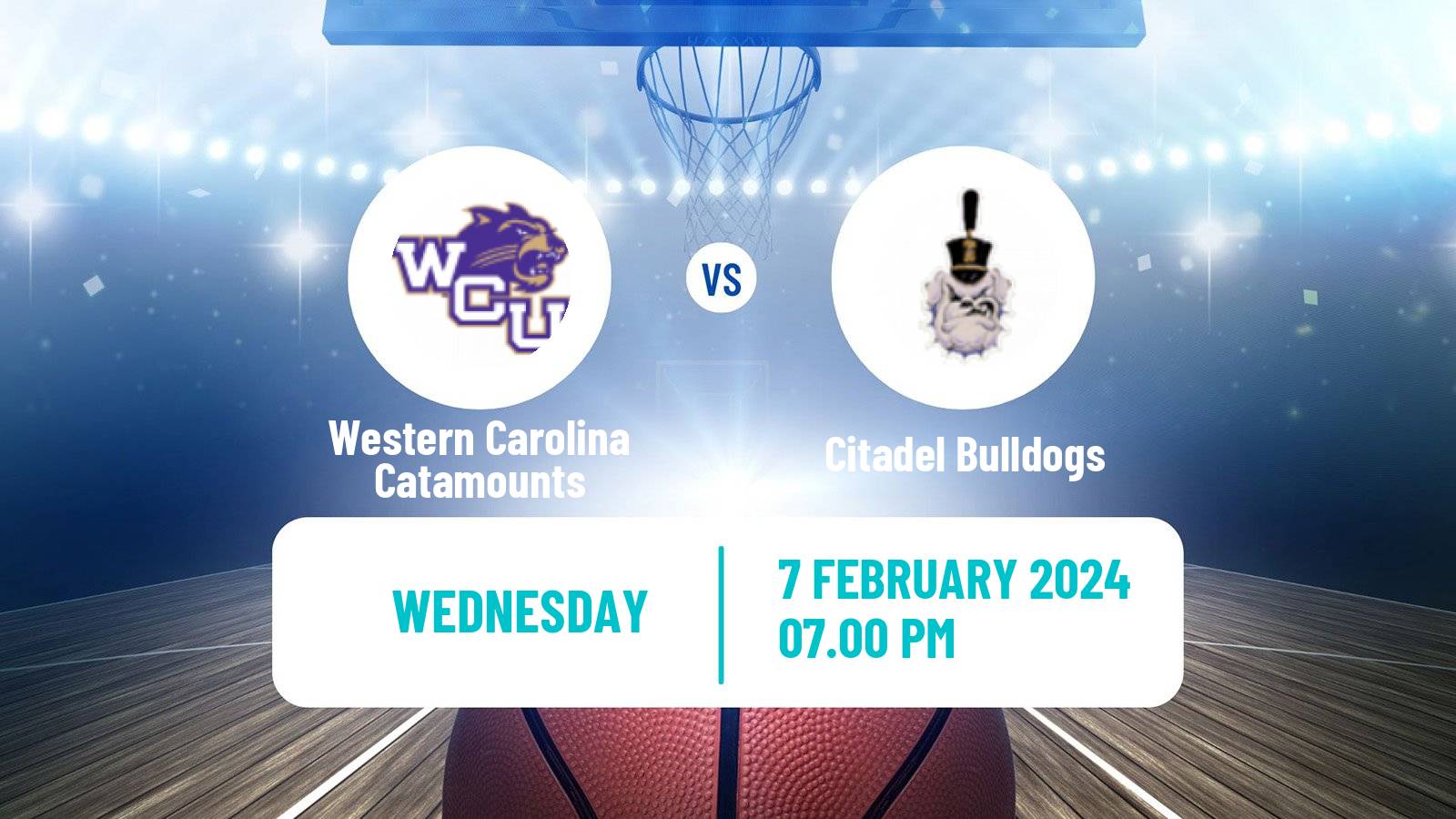 Basketball NCAA College Basketball Western Carolina Catamounts - Citadel Bulldogs