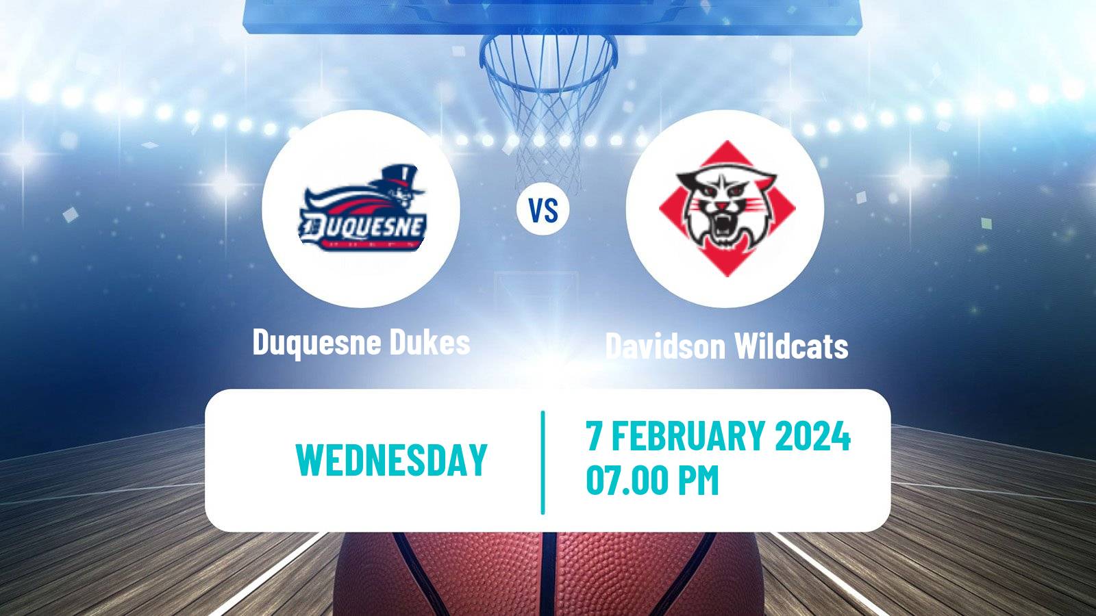 Basketball NCAA College Basketball Duquesne Dukes - Davidson Wildcats