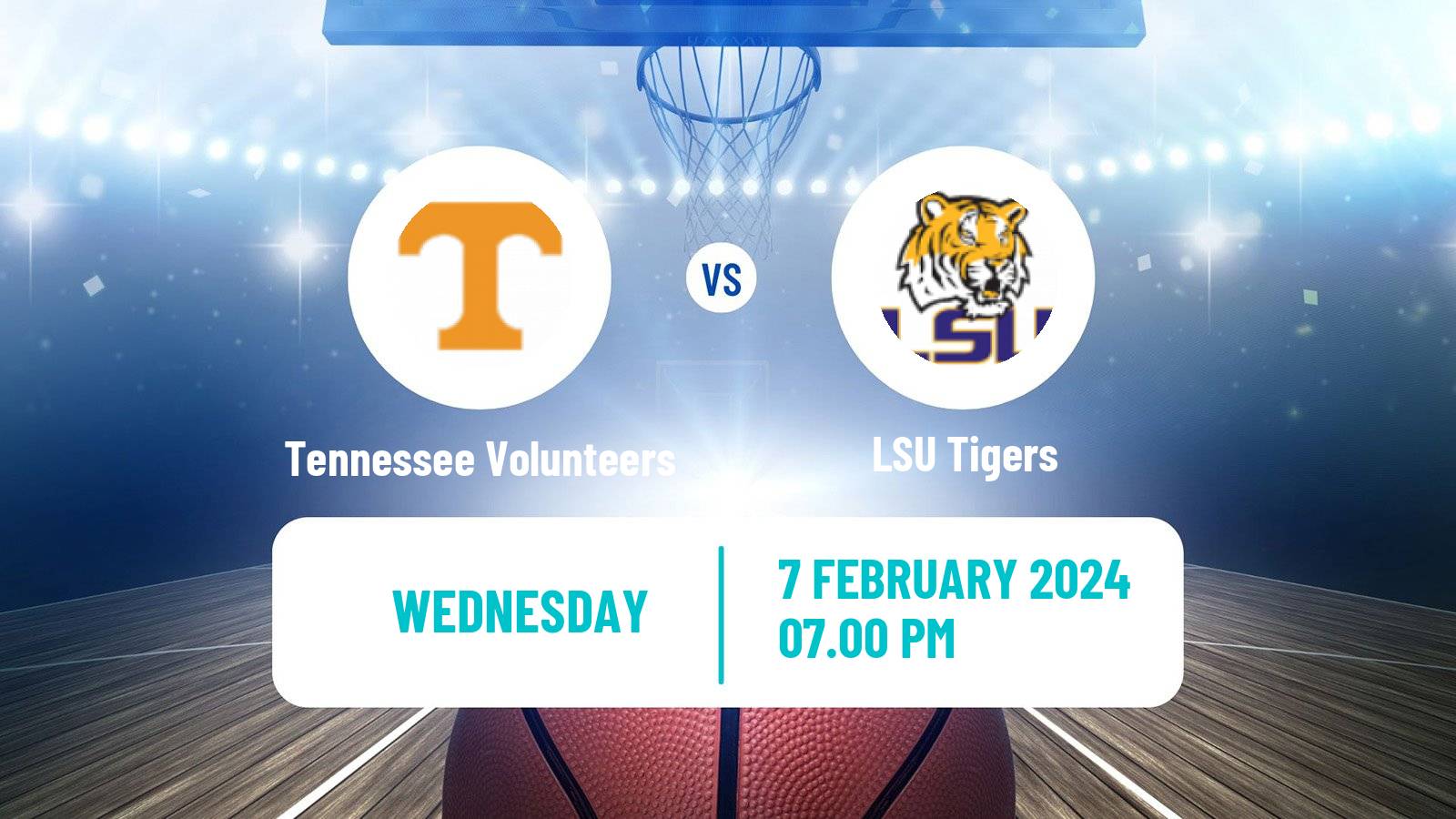 Basketball NCAA College Basketball Tennessee Volunteers - LSU Tigers