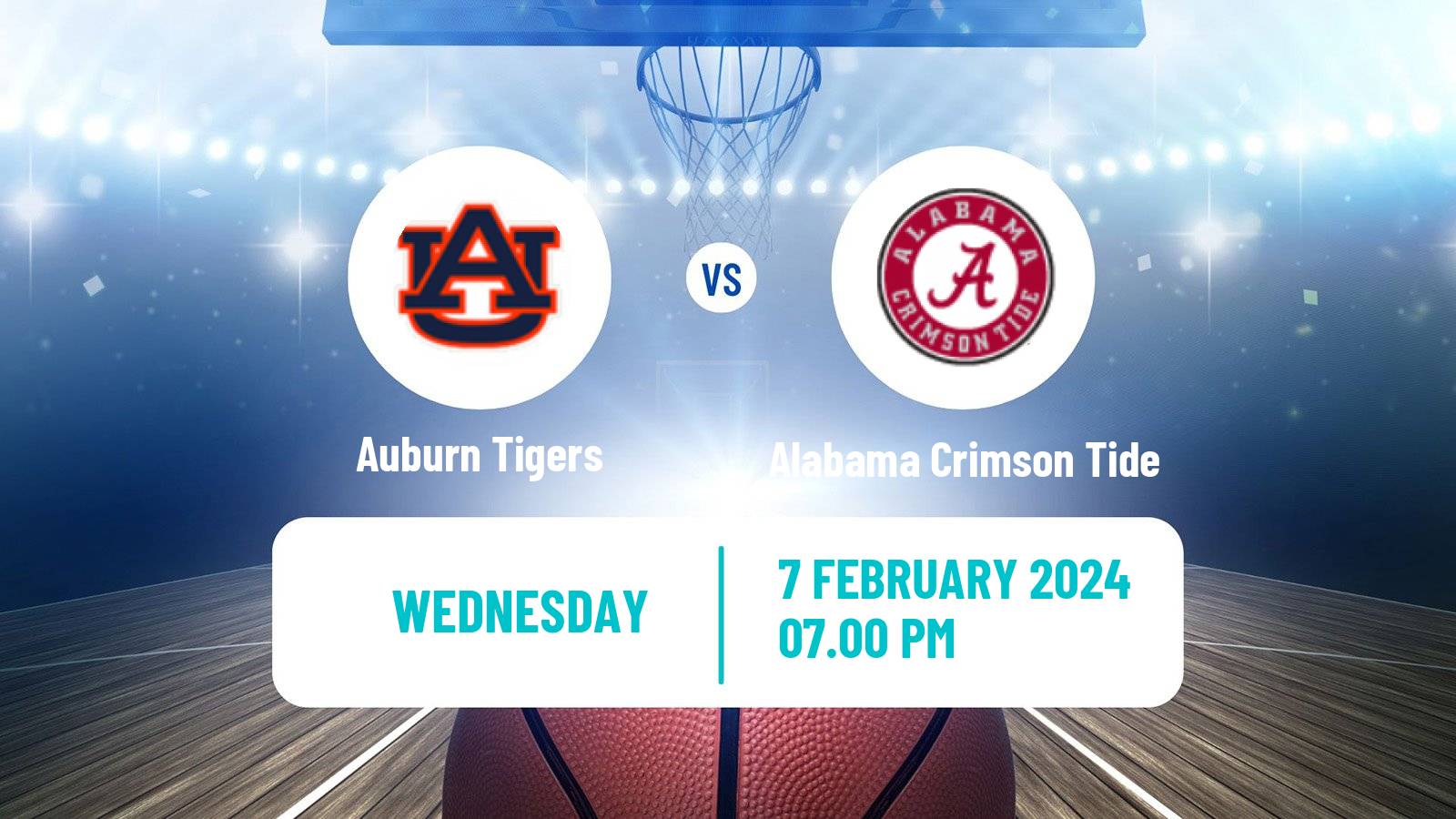 Basketball NCAA College Basketball Auburn Tigers - Alabama Crimson Tide