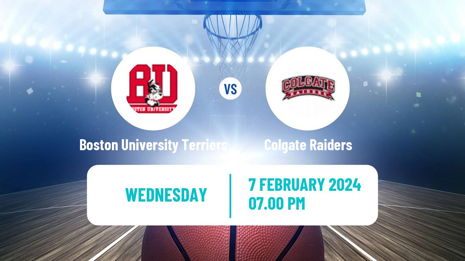 Basketball NCAA College Basketball Boston University Terriers - Colgate Raiders