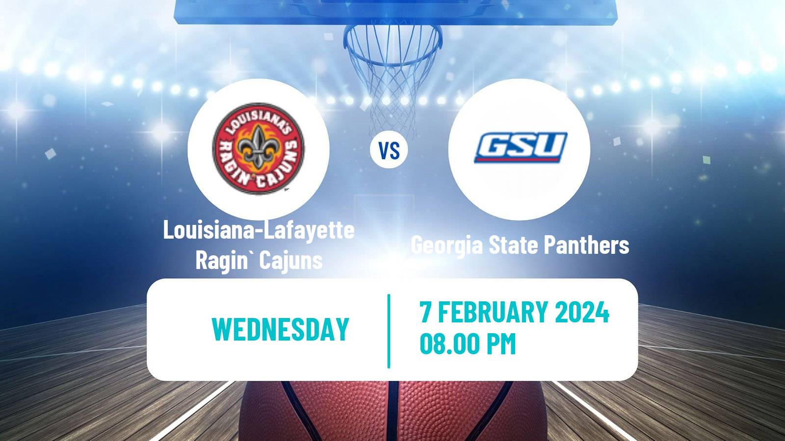Basketball NCAA College Basketball Louisiana-Lafayette Ragin` Cajuns - Georgia State Panthers