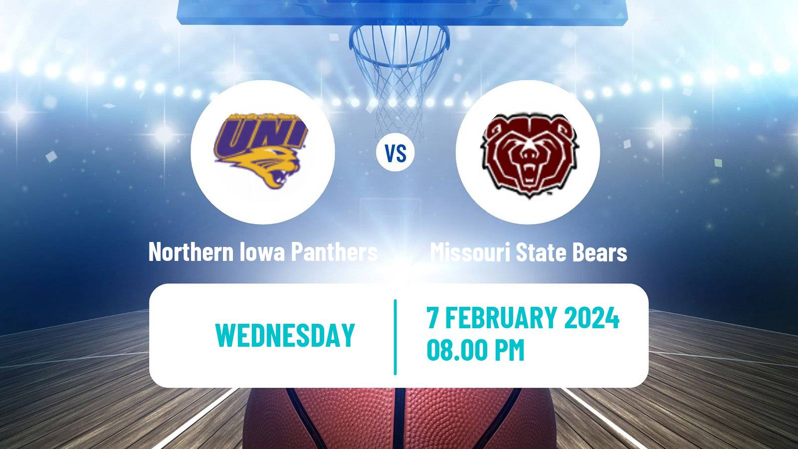 Basketball NCAA College Basketball Northern Iowa Panthers - Missouri State Bears