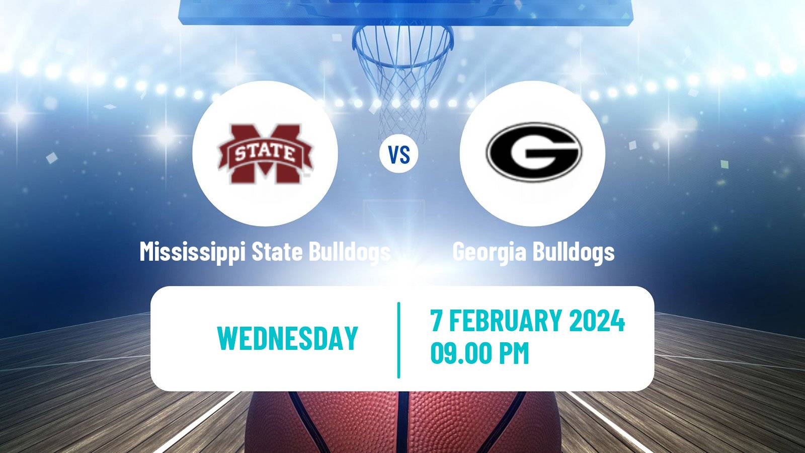 Basketball NCAA College Basketball Mississippi State Bulldogs - Georgia Bulldogs