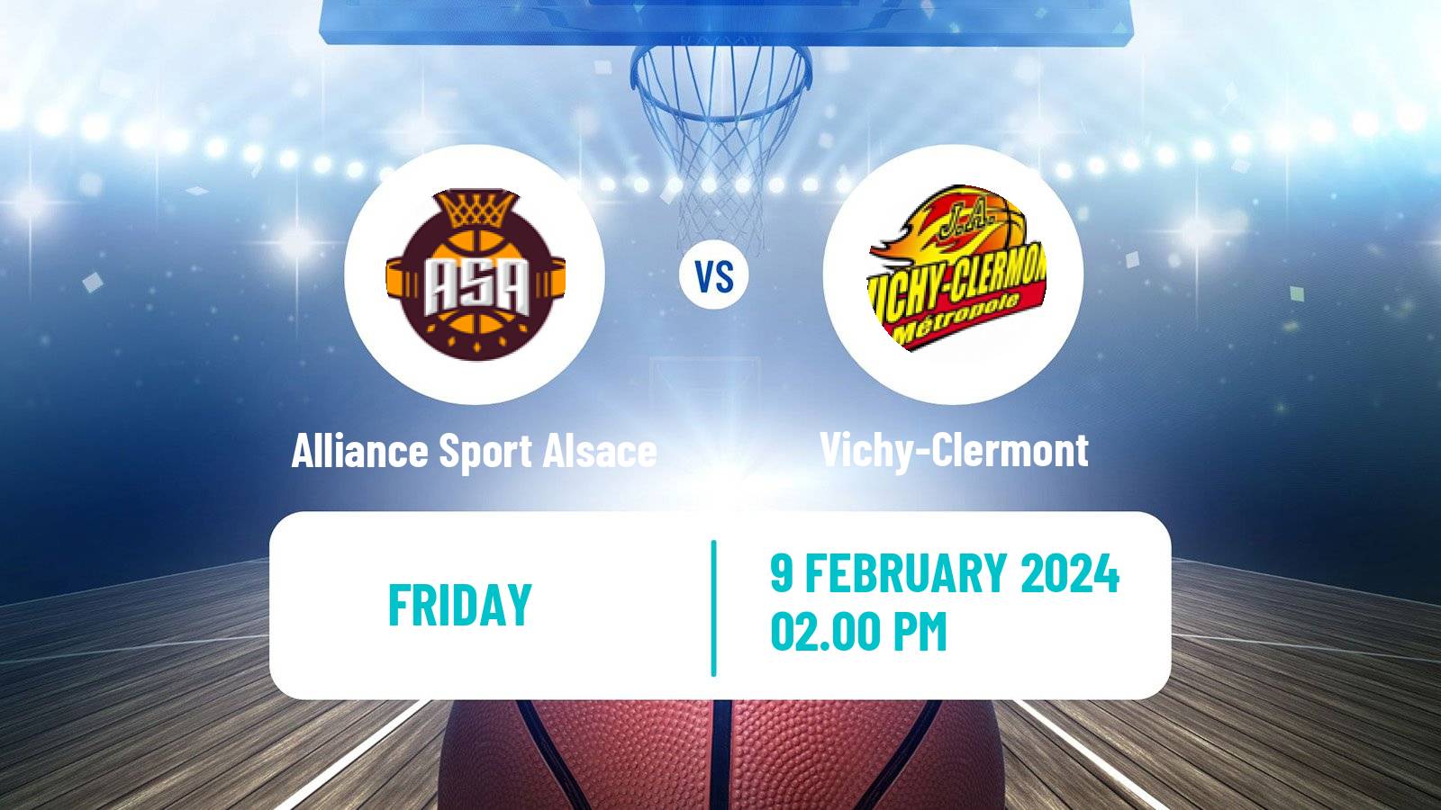 Basketball French LNB Pro B Alliance Sport Alsace - Vichy-Clermont