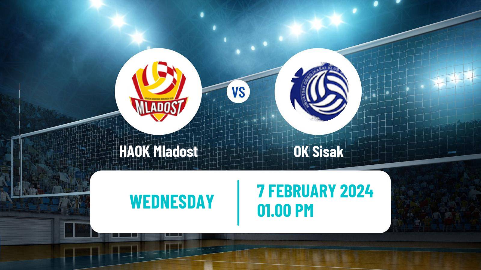 Volleyball Croatian Superliga Volleyball HAOK Mladost - OK Sisak