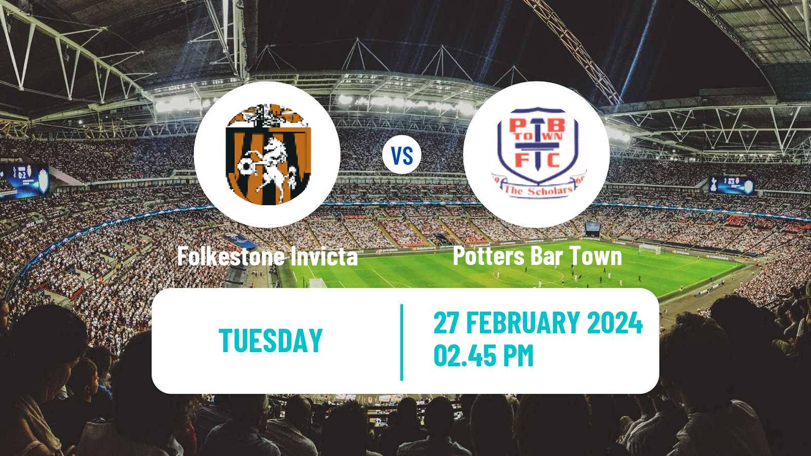 Soccer English Isthmian League Premier Division Folkestone Invicta - Potters Bar Town