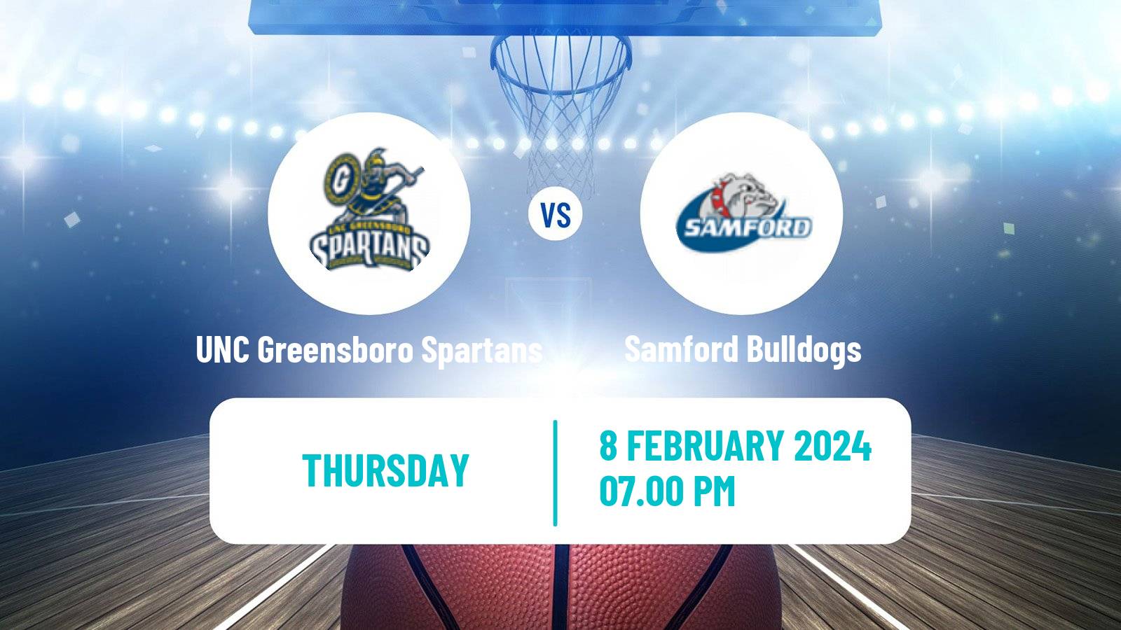 Basketball NCAA College Basketball UNC Greensboro Spartans - Samford Bulldogs