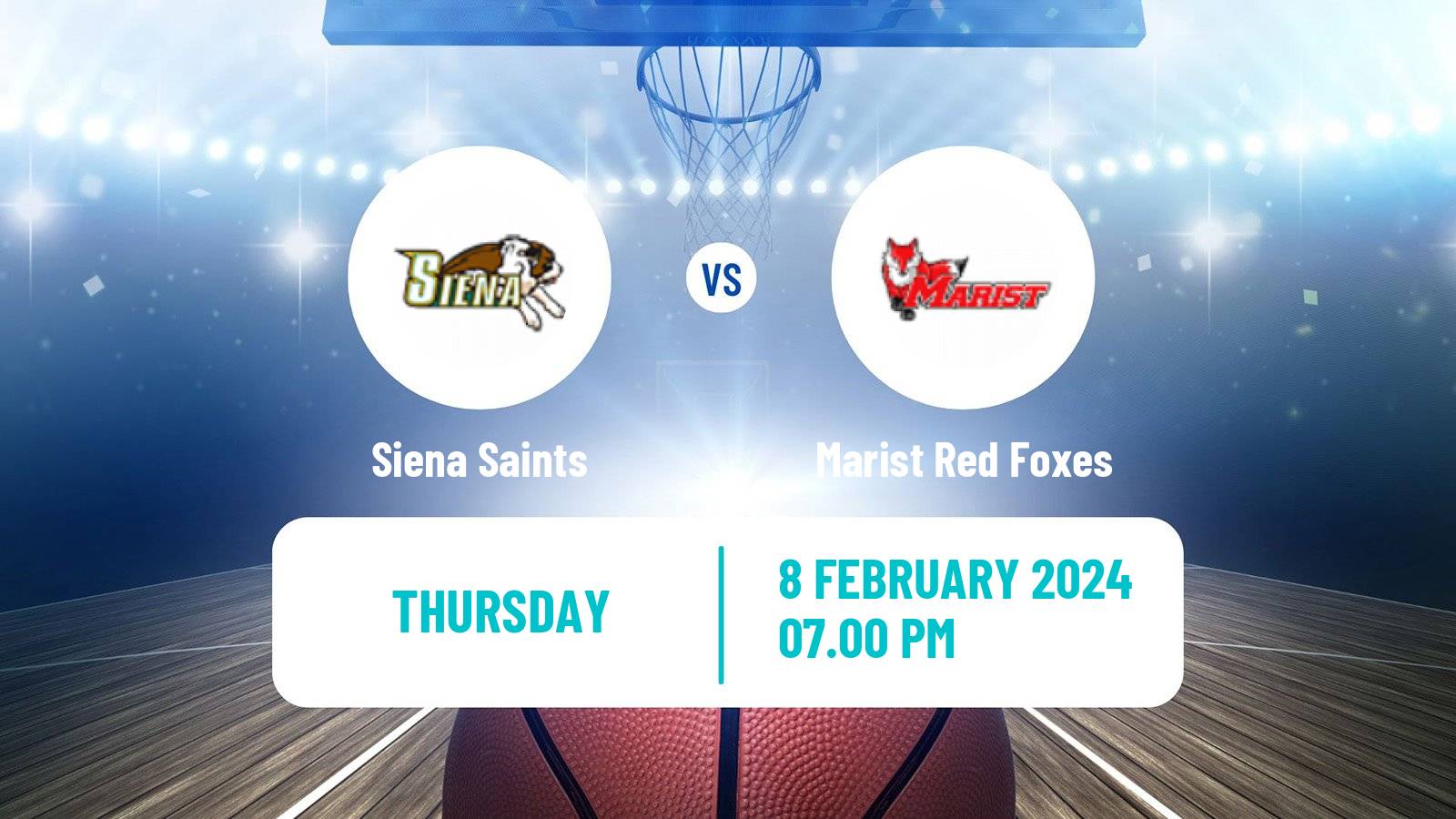 Basketball NCAA College Basketball Siena Saints - Marist Red Foxes