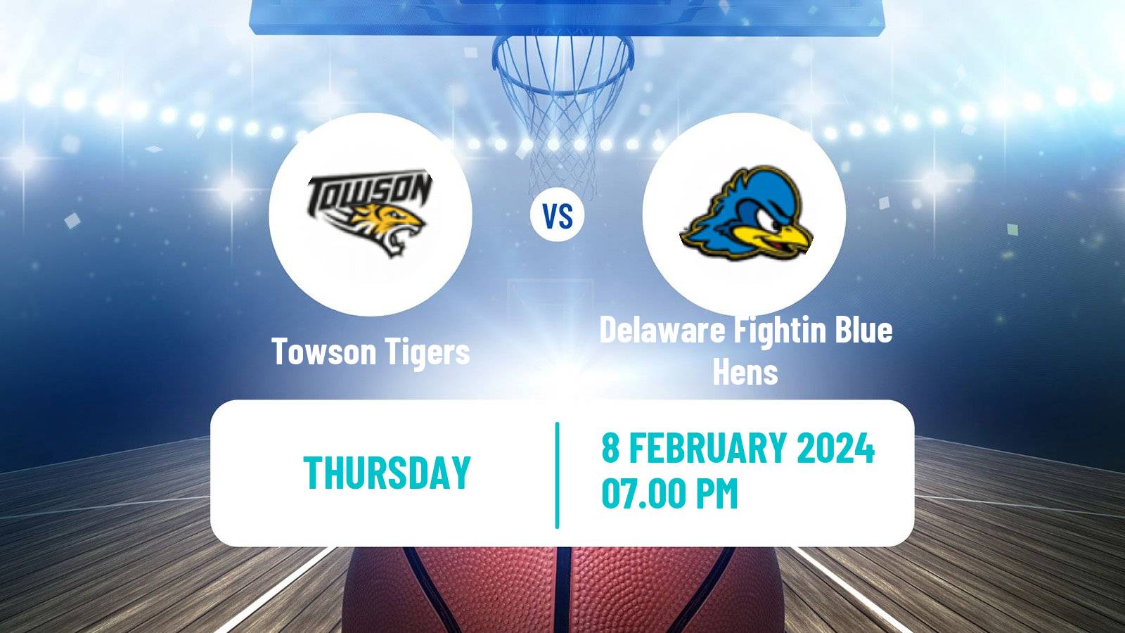 Basketball NCAA College Basketball Towson Tigers - Delaware Fightin Blue Hens