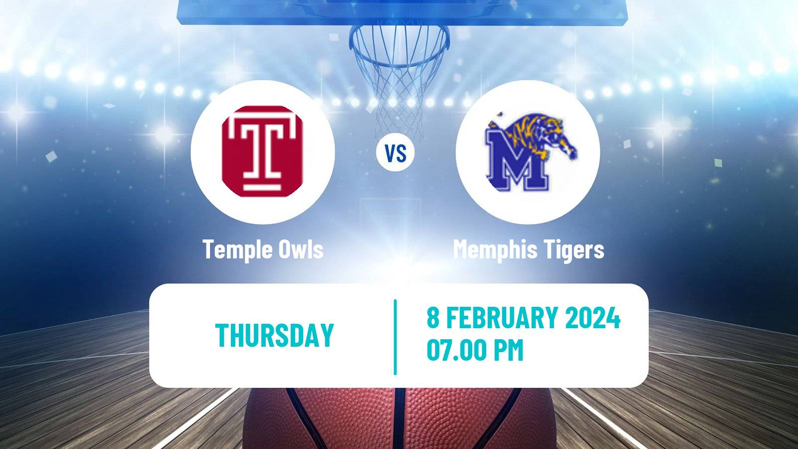 Basketball NCAA College Basketball Temple Owls - Memphis Tigers