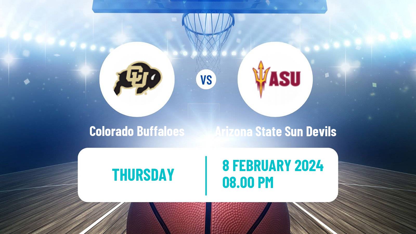 Basketball NCAA College Basketball Colorado Buffaloes - Arizona State Sun Devils