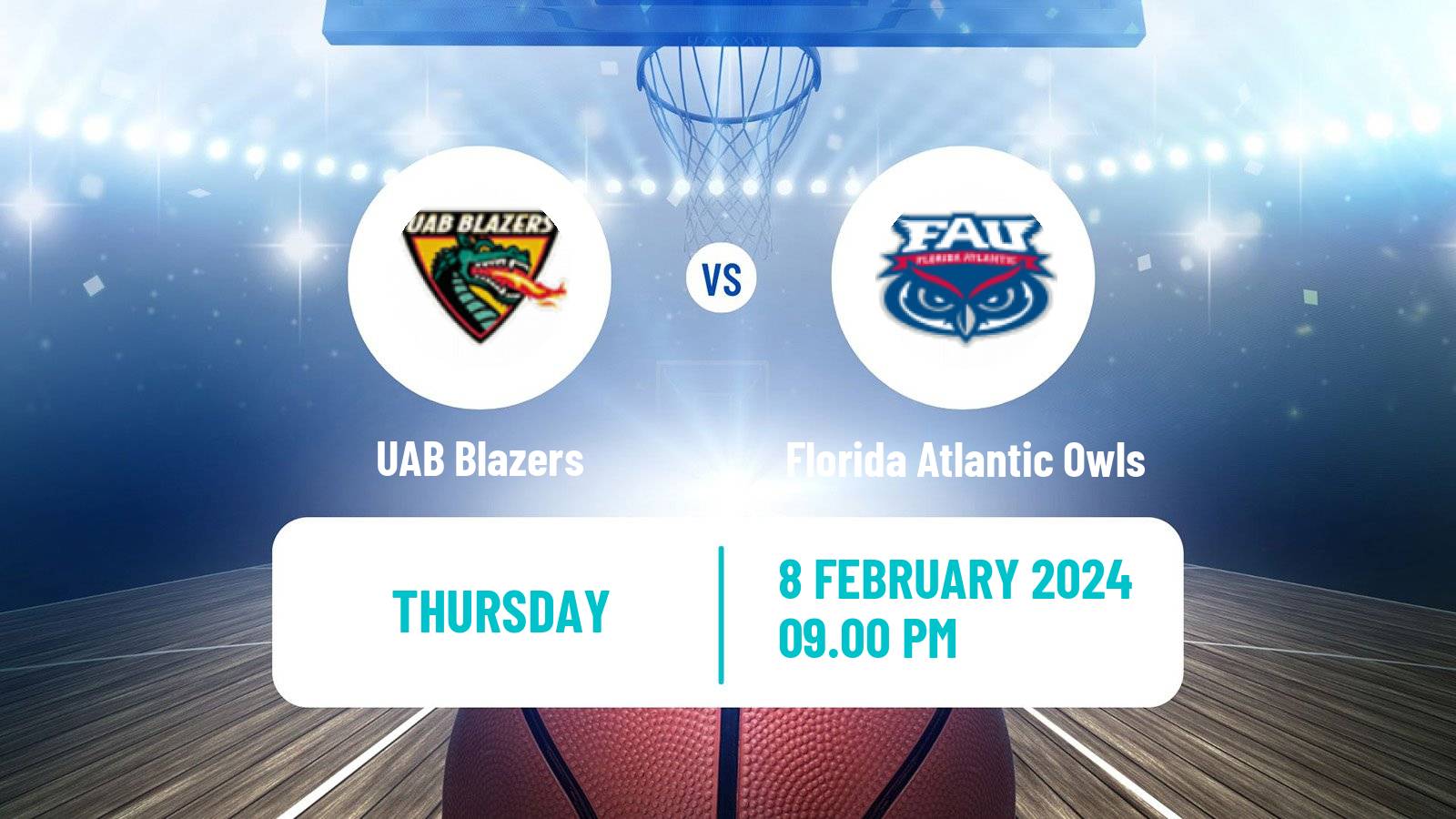 Basketball NCAA College Basketball UAB Blazers - Florida Atlantic Owls