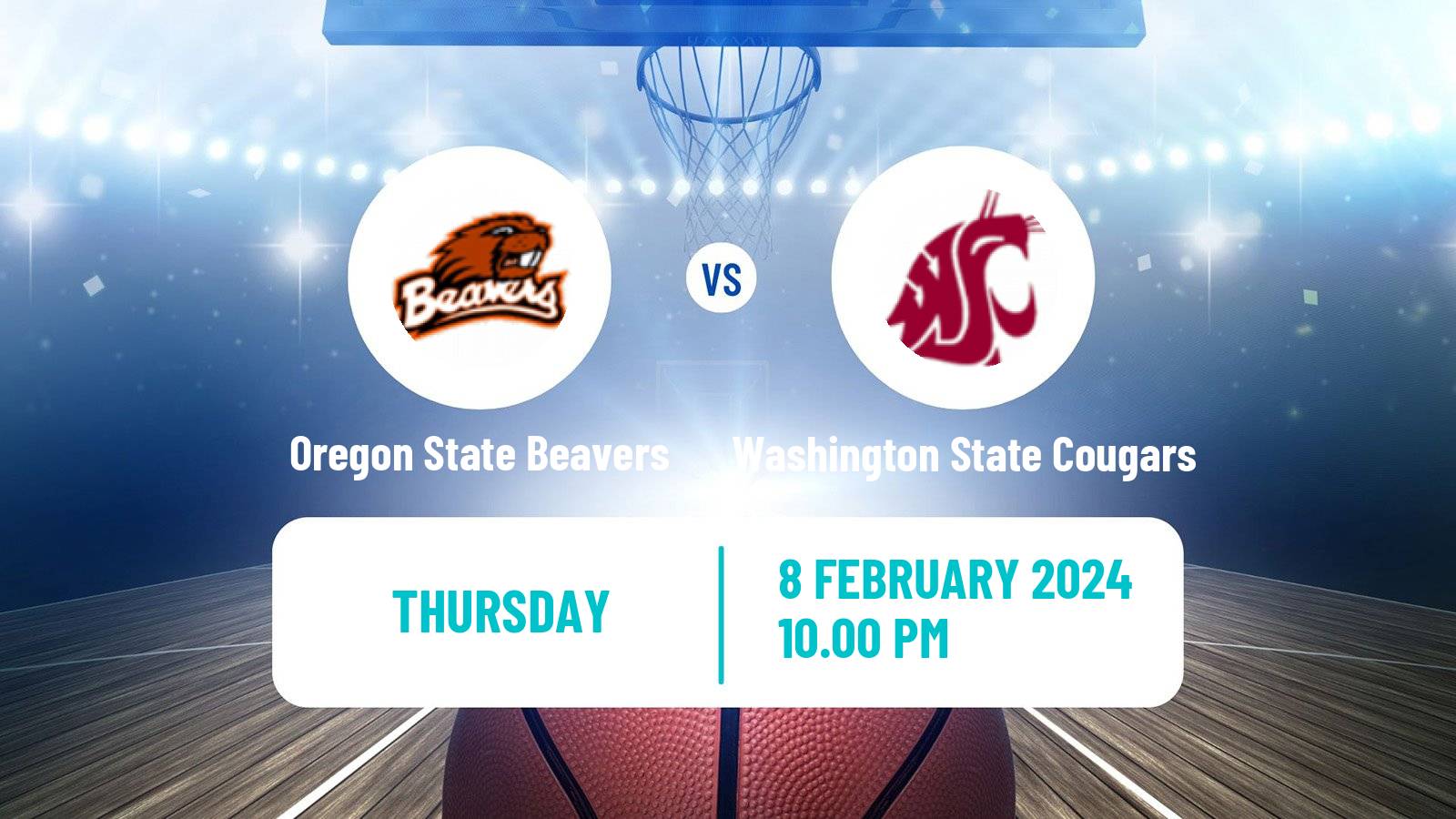 Basketball NCAA College Basketball Oregon State Beavers - Washington State Cougars