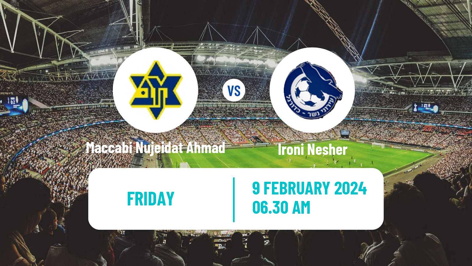Soccer Israeli Liga Alef North Maccabi Nujeidat Ahmad - Ironi Nesher