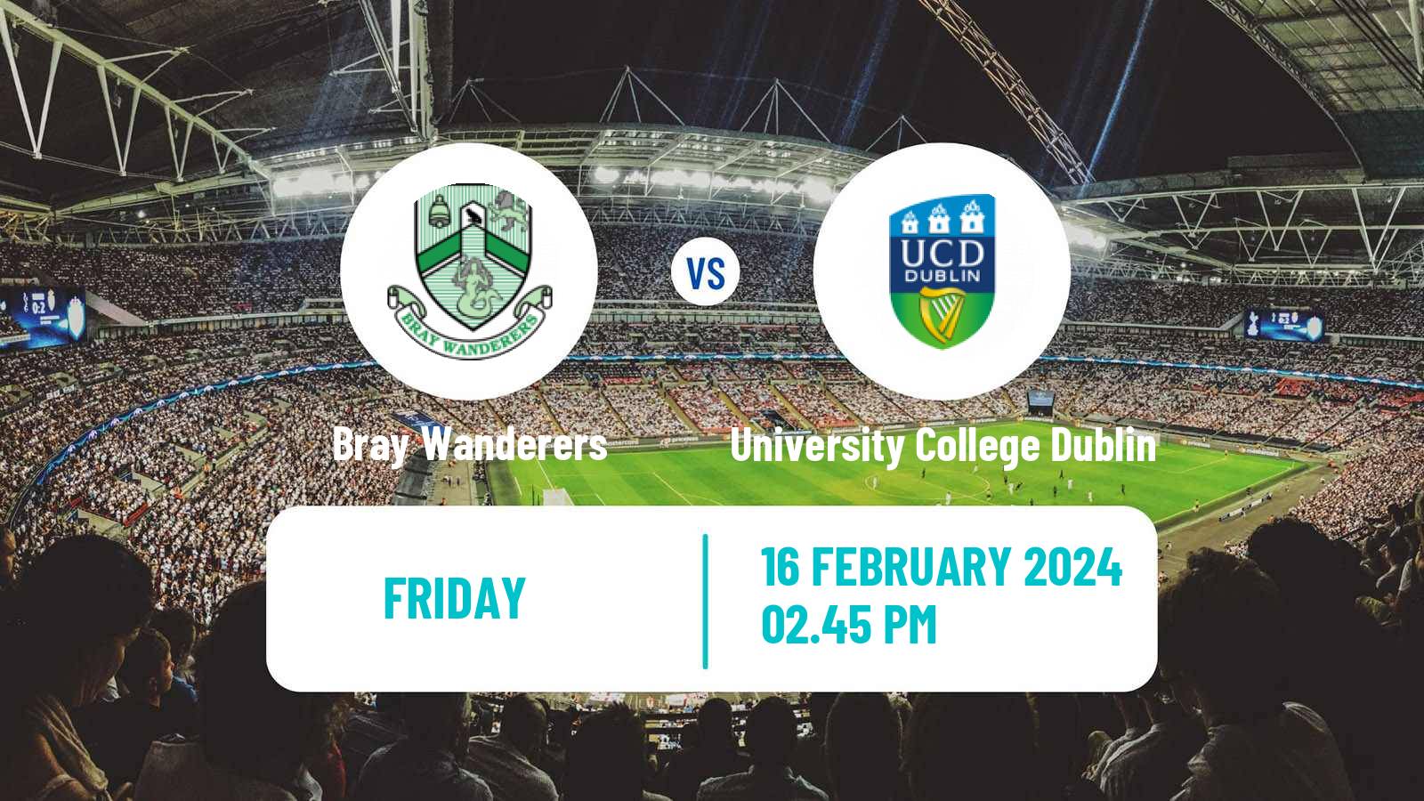 Soccer Irish Division 1 Bray Wanderers - University College Dublin