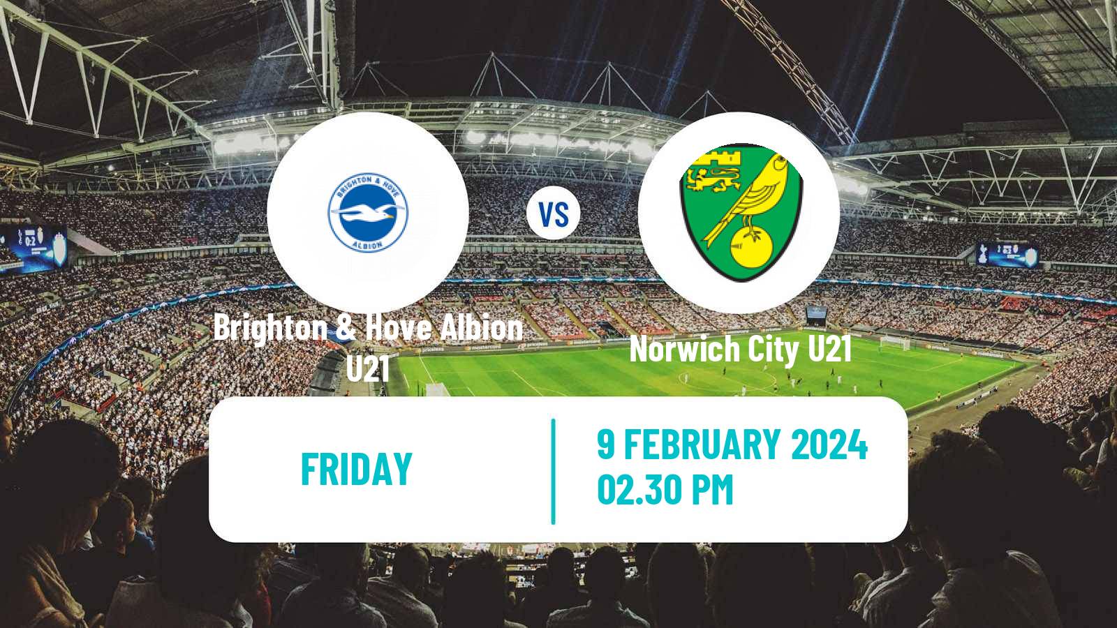 Soccer English Premier League 2 Brighton & Hove Albion U21 - Norwich City U21