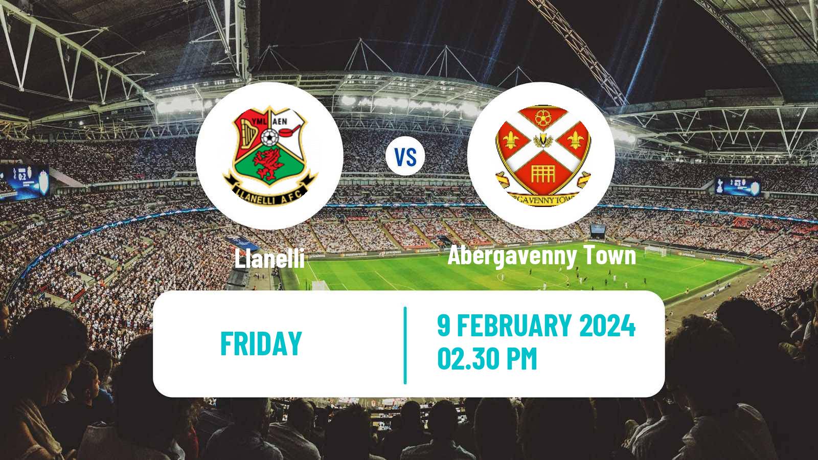 Soccer Welsh Cymru South Llanelli - Abergavenny Town