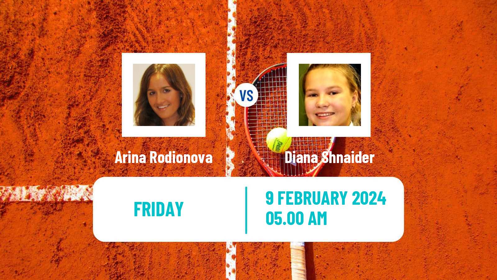 Tennis WTA Doha Arina Rodionova - Diana Shnaider