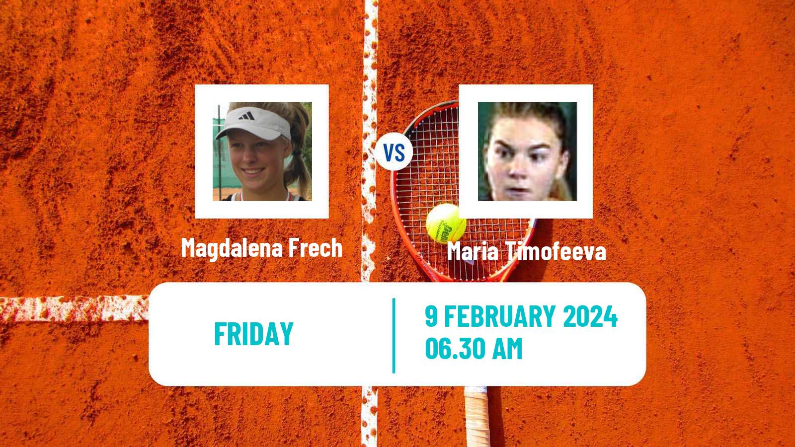 Tennis WTA Doha Magdalena Frech - Maria Timofeeva