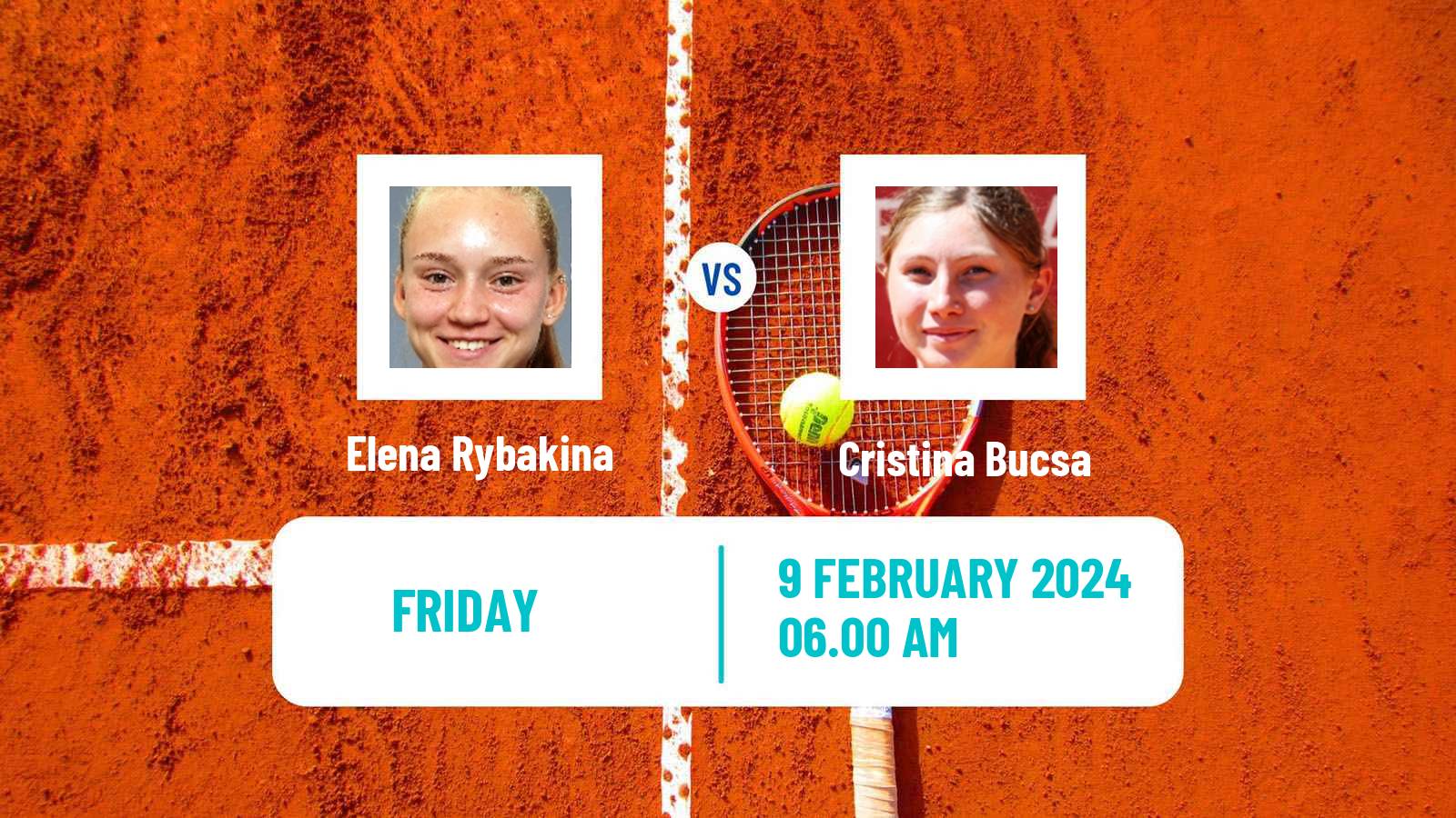 Tennis WTA Abu Dhabi Elena Rybakina - Cristina Bucsa