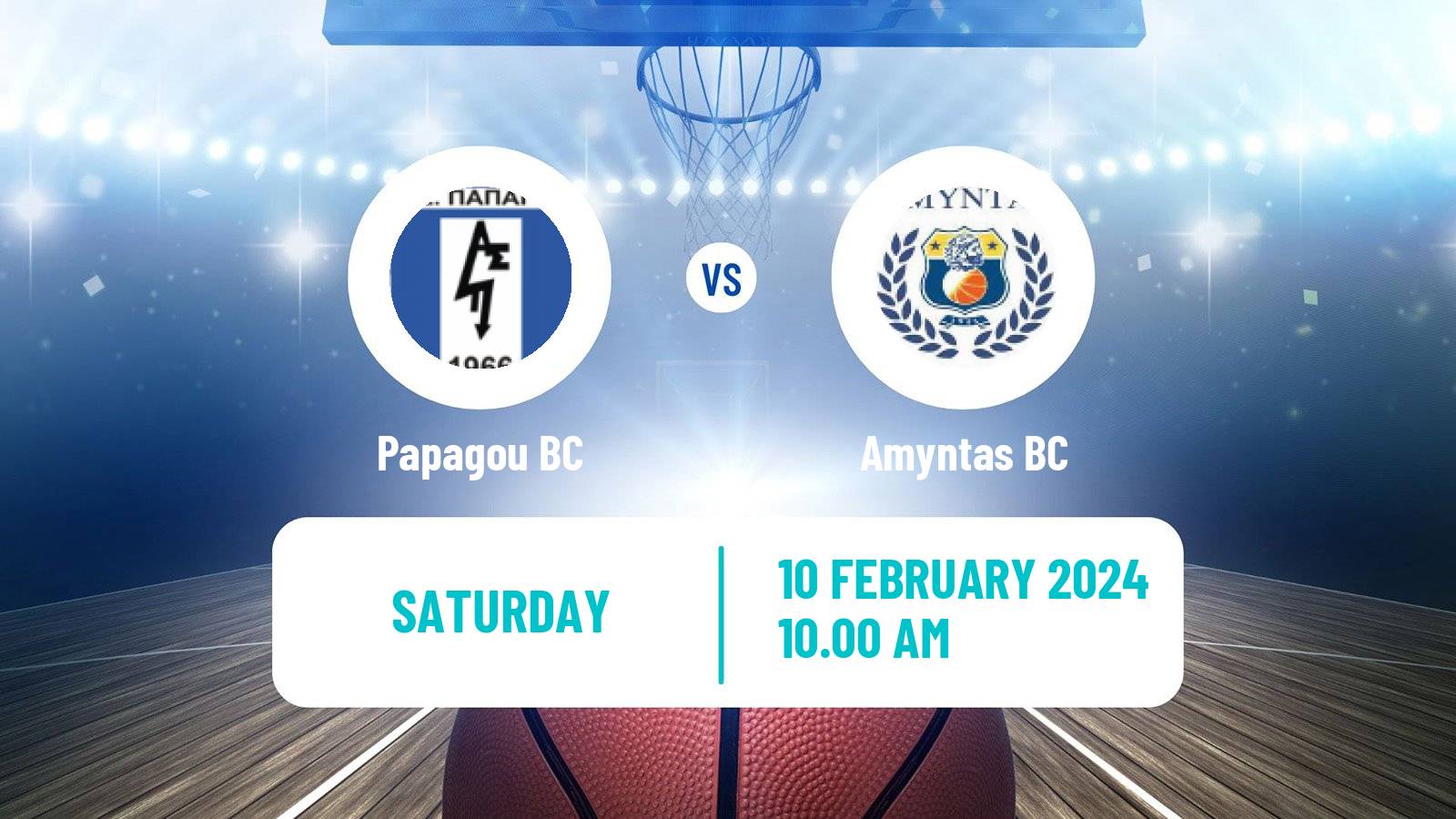 Basketball Greek Elite League Basketball Papagou - Amyntas