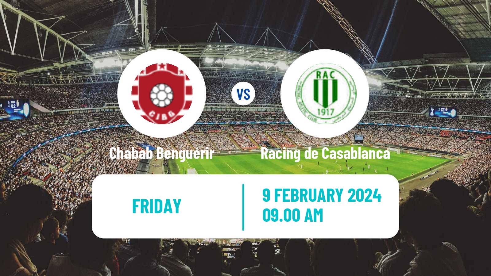Soccer Moroccan Botola 2 Chabab Benguérir - Racing de Casablanca