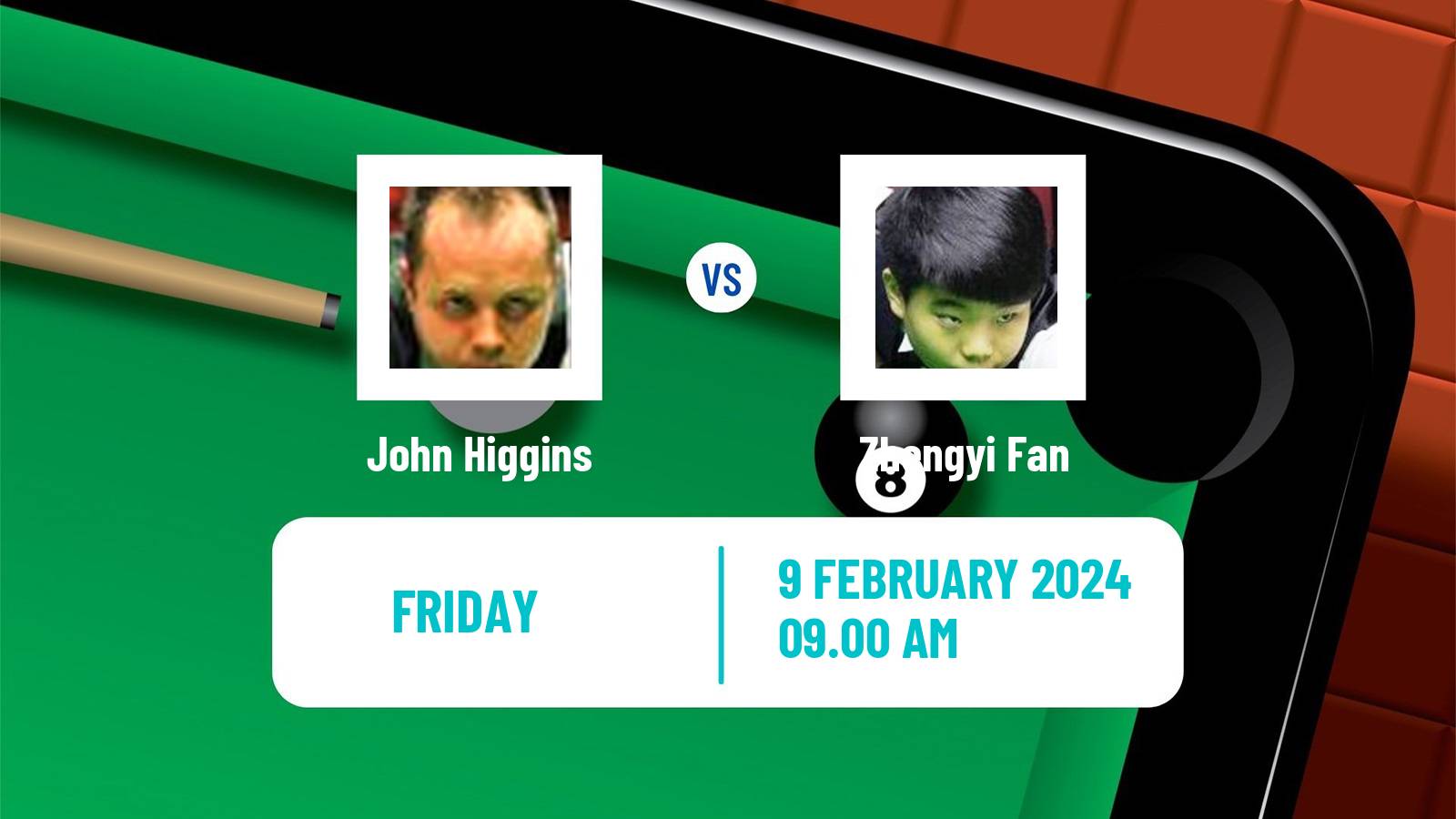 Snooker Championship League John Higgins - Zhengyi Fan