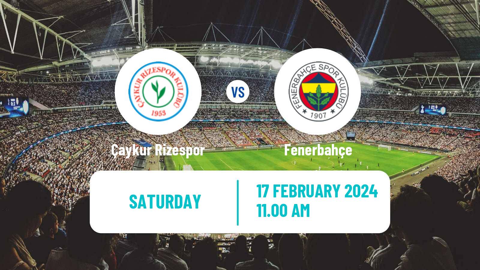 Soccer Turkish Super League Çaykur Rizespor - Fenerbahçe