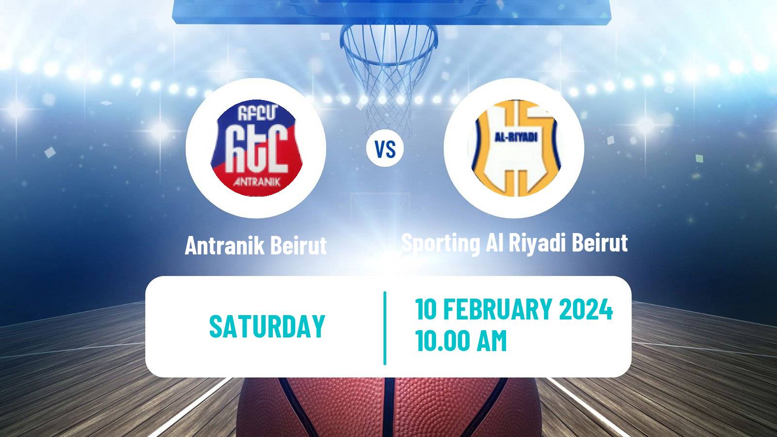 Basketball Lebanese Division 1 Basketball Antranik Beirut - Sporting Al Riyadi Beirut