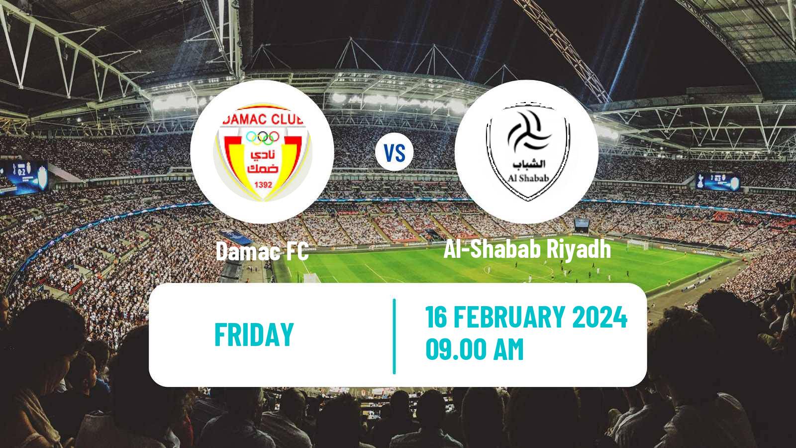Soccer Saudi Professional League Damac - Al-Shabab Riyadh