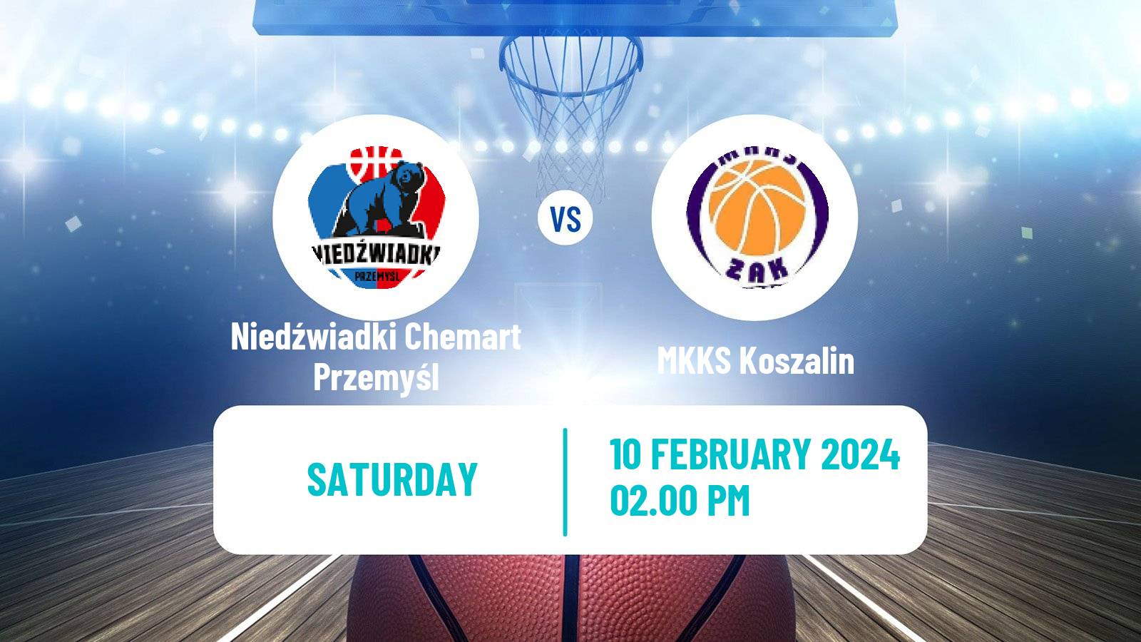 Basketball Polish 1 Liga Basketball Niedźwiadki Chemart Przemyśl - MKKS Koszalin